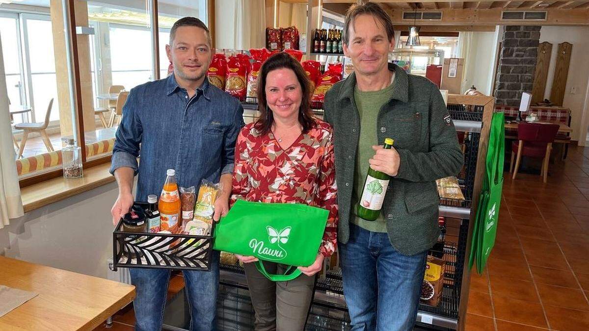 Chefkoch Jürgen Bachmann, Astrid und Heimo Hubmann (von links)