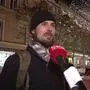 Am Bild: Manuel Kanalz im Kleine Zeitung-Interview bei einer Demonstration in Villach