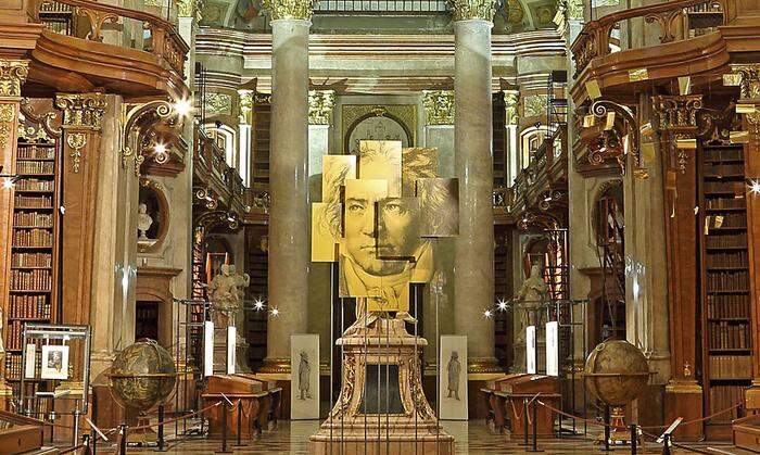 Beethoven steht unter der Kuppel der Nationalbibliothek im Mittelpunkt