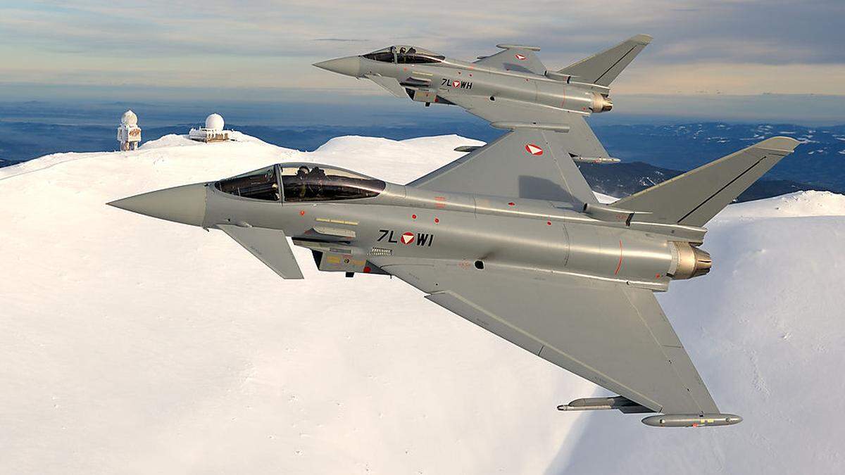 Zwei Eurofighter sollen am Dienstag über Schladming zu sehen sein