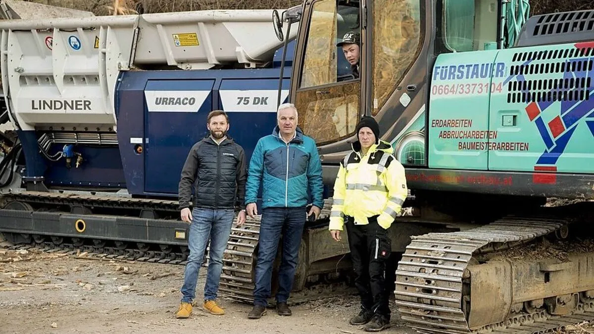 Clemens Jäger (Lindner), Helmut Fürstauer (Erdbau in Mühldorf) sowie dessen Mitarbeiter Andreas Obweger und Wolfgang Zwenig