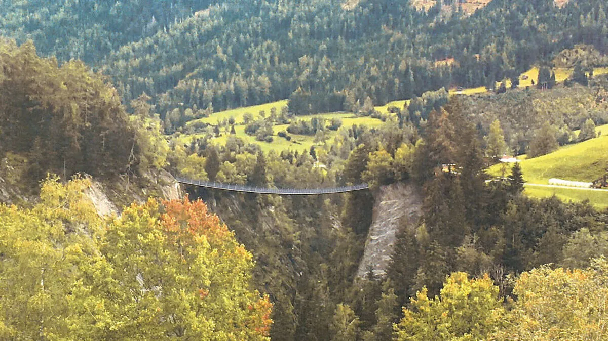 So soll die Stahl-Hängebrücke über der Iselschlucht aussehen
