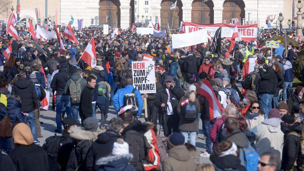 Demonstration gegen die Corona-Maßnahmen in Wien