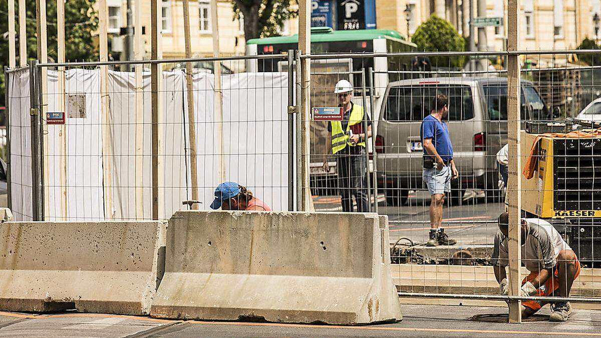 Die Bauarbeiten in der Riesstraße gehen weiter