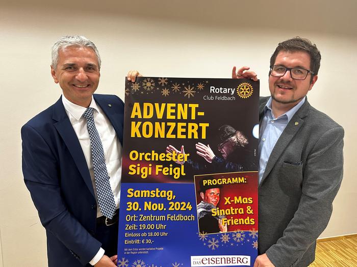 Am Samstag, 30. November, veranstaltet der Rotary Club Feldbach Zentrum Feldbach ein Adventkonzert unter dem Titel „X-Mas Sinatra & Friends“