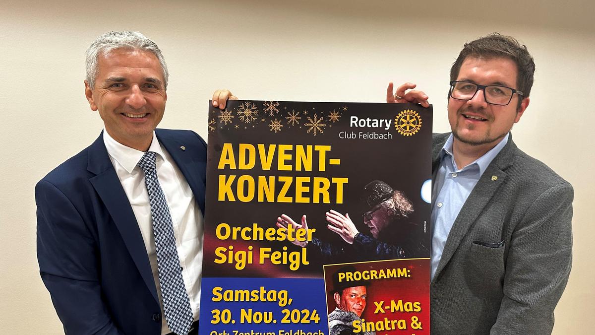 Am Samstag, 30. November, veranstaltet der Rotary Club Feldbach im Zentrum Feldbach ein Adventkonzert unter dem Titel „X-Mas Sinatra & Friends“