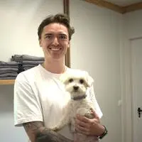 Felix Tauber kümmert sich um die Haarpflege von Hunden