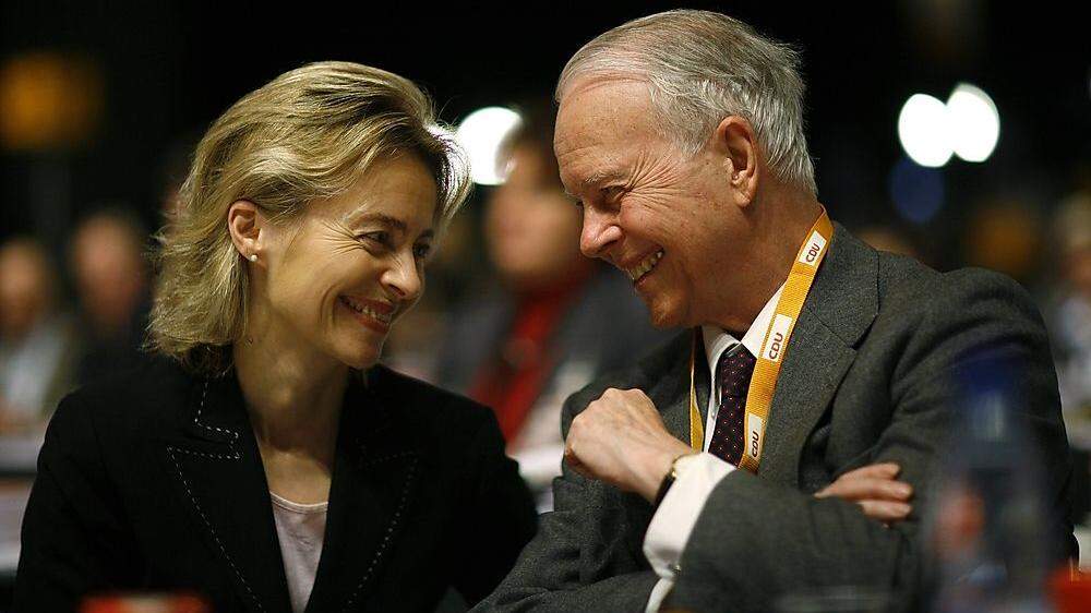 Ursula von der Leyen und ihr Vater Ernst Albrecht beim CDU-Parteitag 2007