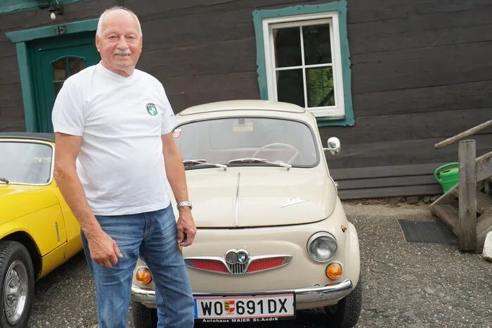 Kaspar Radl aus Magersdorf mit seinem Puch 500 DL Baujahr 1961