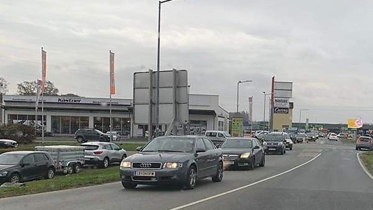 An der Leibnitzer Peripherie ist das Verkehrsaufkommen deutlich erhöht