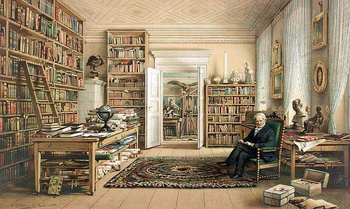 Alexander von Humboldt in seiner Bibliothek