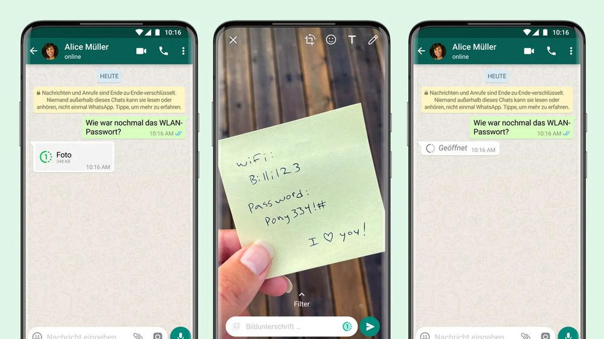 Neue Funktion WhatsApp führt jetzt Fotos zur Einmalansicht ein