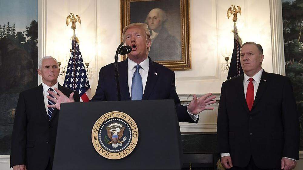 US-Präsident Donald Trump mit seinem Vize Mike Pence und US-Außenminister Mike Pompeo