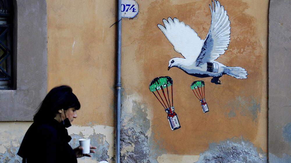 Ein Graffiti in Rom 