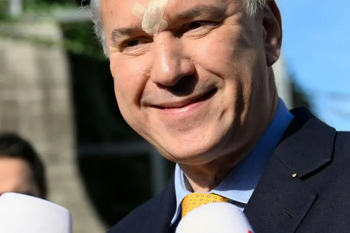 Ins Auge stach bei Rosenkranz eine Schramme auf der Stirn. Es sehe "ärger aus als es ist", betonte der Freiheitliche. Er sei "patschert gewesen bei einem Wahlkampfauftritt". 