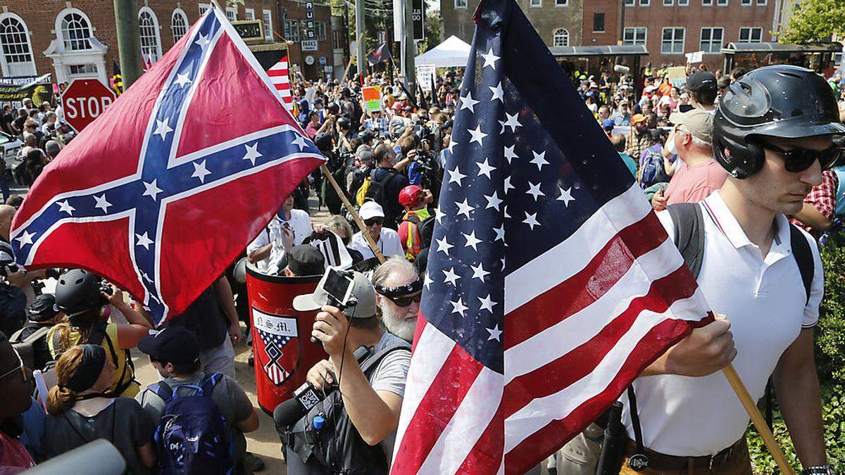 Ein rechter Demonstrant in Charlottesville 