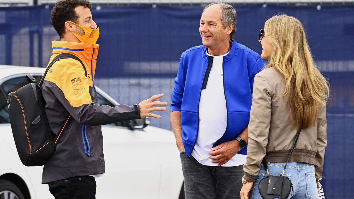 Daniel Ricciardo mit Helmut Berger und seiner Tochter Heidi