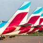 Eurowings-Flotte steht am Boden