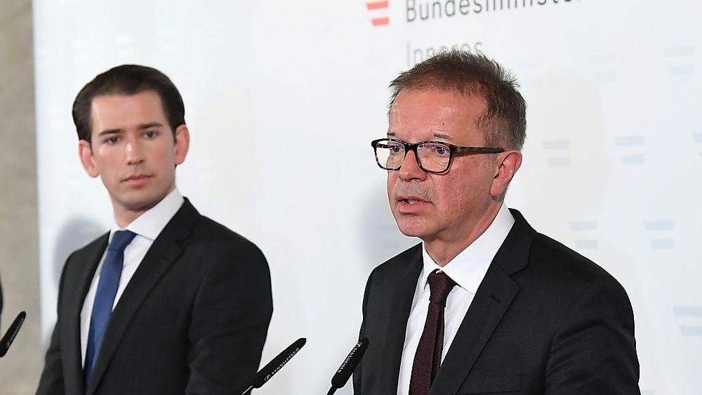 Krisenstab der Bundesregierung: Kanzler Sebastian Kurz und Gesundheitsminister Rudi Anschober
