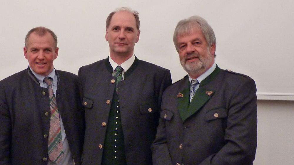 2015 nach der Wahl: Thomas Schuchnigg (Mitte), Kassier Johann Gruber von der Liste Mur (links) und Wilhelm Schnedl (SPÖ). Schnedl war bis Jänner Vizebürgermeister