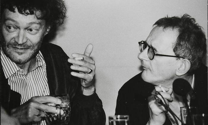 Werner Kofler in den 1990ern mit seinem Freund und Dichterkollegen Gert Jonke