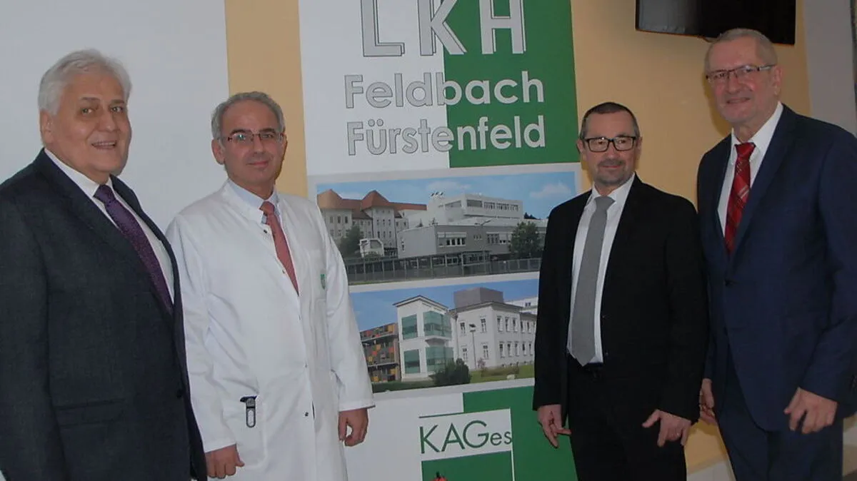 Die Primarii Kurt Resetarits und Peter Krippl, Betriebsdirektor Christian Rath und Pflegedirektor Gerhard Halbwirth