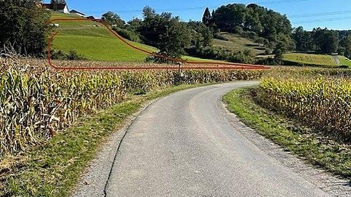 In dem eingezeichneten Areal soll die Bodenaushubdeponie entstehen