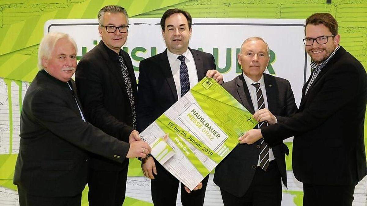 Josef Hütter (Lagerhaus), Hermann Zotter (Messe Graz), Armin Egger (Messe Congress Graz), Christian Purrer (Energie Steiermark) und Johann Anton Obendrauf (Landesinnung der Gärtner und Floristen)