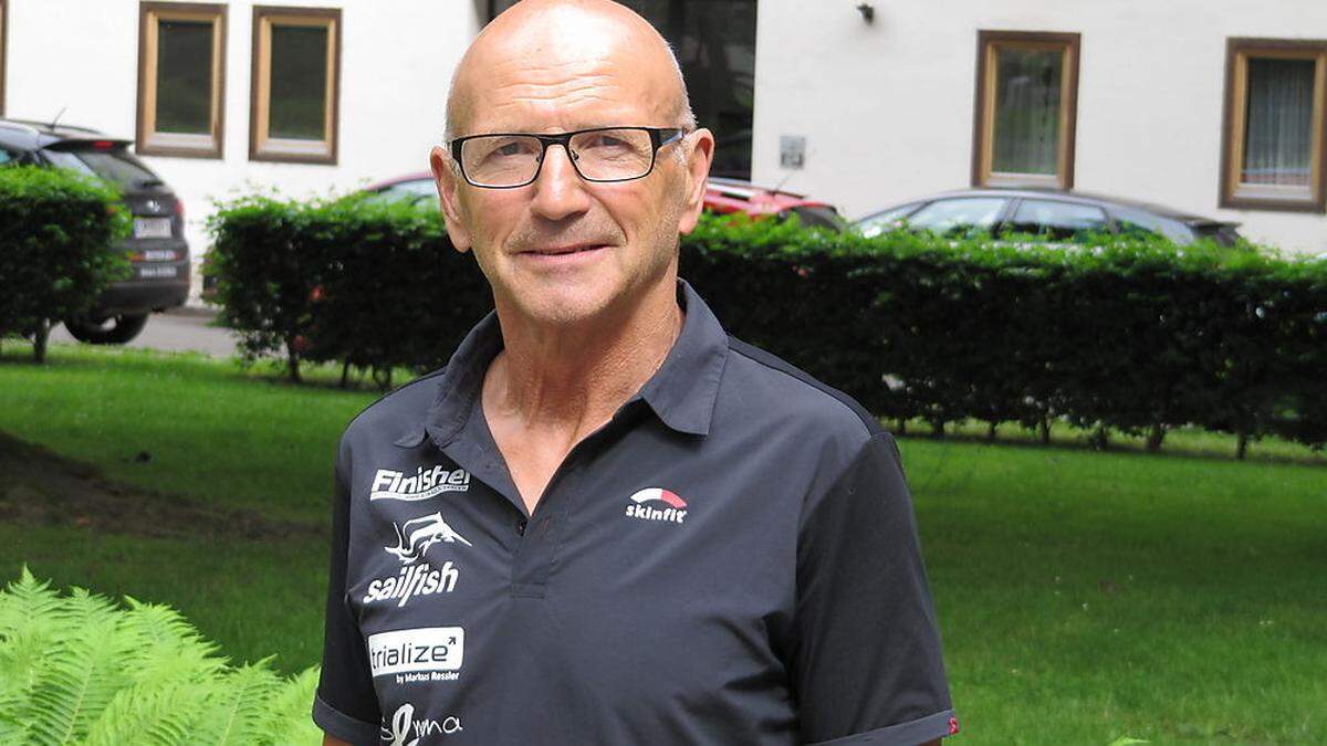 Fritz Kampusch (65) trägt nun den Titel Vizeweltmeister im Triathlon in der Klasse M 65 	