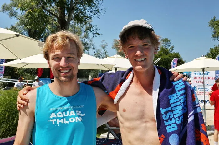 Die Sieger Riccardo und Silvano Haas vom Team "Badeschlapfen".