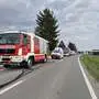 Einsatz der Rettungskräfte auf der B 65 bei Brodersdorf