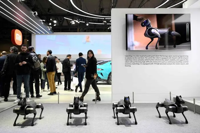 Tierisch ging es am Stand von Xiaomi zu: die CyberDogs der zweiten Generation 