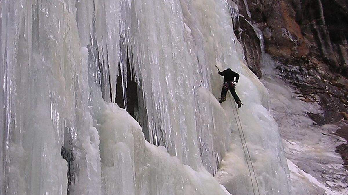 Die Wildruhezone macht Eisklettern an einigen Fällen unmöglich