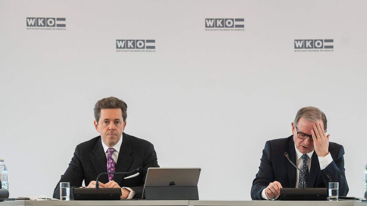 WKO-Präsident Harald Mahrer und Generalsekretär Karlheinz Kopf. 