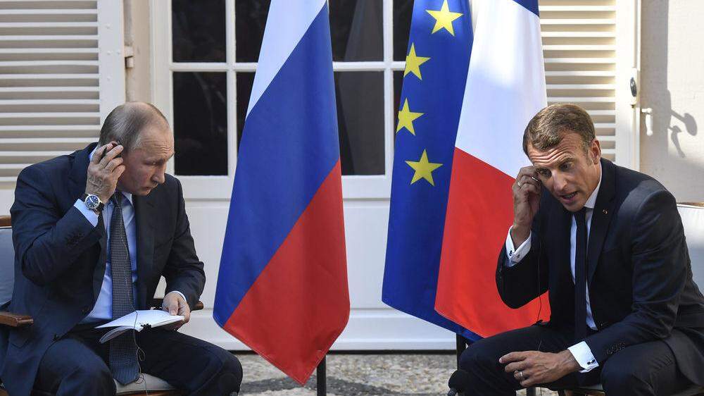 Heute kam es nur zu einem Telefonat: Putin und Macron auf einem Archivfoto aus dem Jahr 2019 