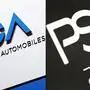 (COMBO/FILES) This combination of file photographs created on  on October 30, 2019 shows the FCA (Fiat Chrysler Automobiles) logo (L) displayed during a press day ahead of the Geneva International Motor Show in Geneva on March 6, 2019, and the logo of French carmaker PSA Peugeot Citroen displayed during a press conference at the Opel headquarters in Ruesselsheim, Germany, on November 9, 2017. - Shareholders in French automaker PSA have approved January 4, 2021, a merger with US-Italian group Fiat Chrysler, a move that will create the world's fourth-largest carmaker by volume. Approval for the three merger resolutions tabled at PSA's annual shareholder meeting -- held online -- was nearly unanimous to form the new company, baptised "Stellantis," PSA chief Carlos Tavares said. (Photos by Harold CUNNINGHAM and Daniel ROLAND / AFP)
