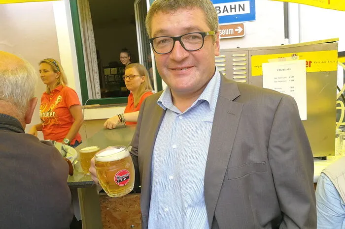 Brauerei-Chef Josef Rieberer ließ sich das Traditionsfest nicht entgehen