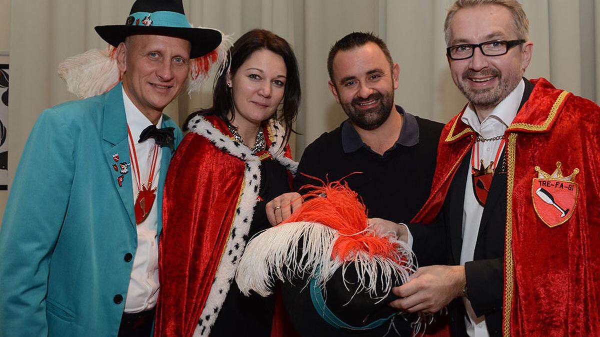 Faschingseröffnung in Treffen: Johann Brandstätter, Christina Fischer, Thomas Steinberger und Ingolf Fischer (von links)