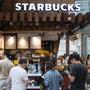 Eine Starbucks-Filiale in Hong Kong