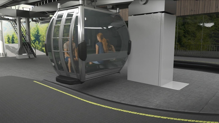 Die Talstation in Graz ist in der Peter-Tunner-Straße entfernt, 200 Meter von der Endstation der Straßenbahnlinie 1.