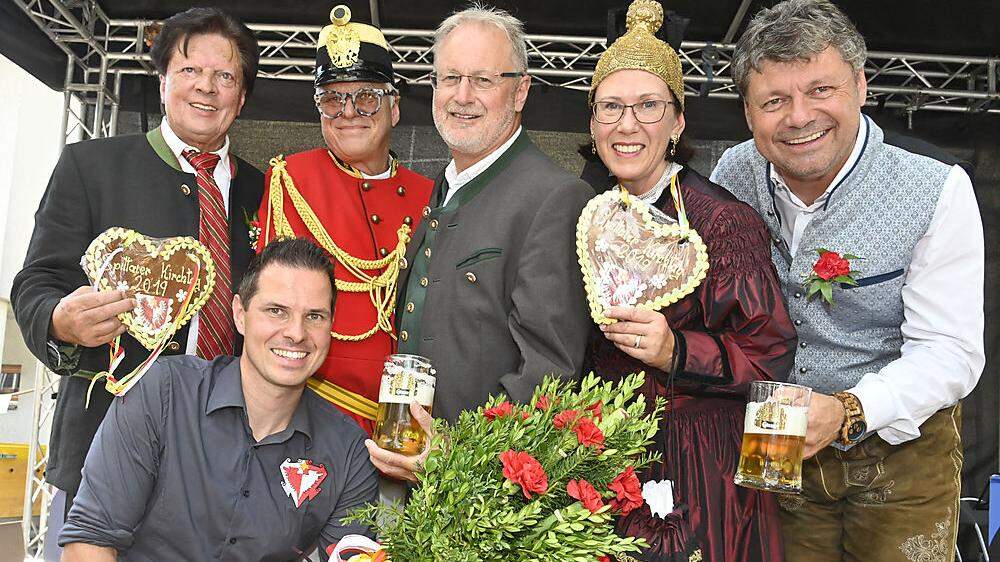 Willi Koch, Michael Koch, Hellmuth Rieder, Ernst Windbichler, Gabriele Gfrerer und Gerhard Pirih feierten Kirchtag in Spittal