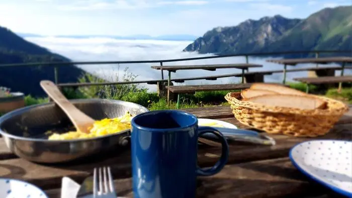 Frühstück über den Wolken