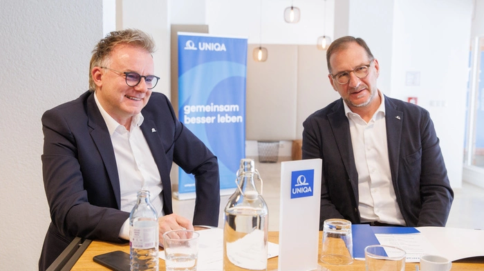 Uniqa-Vorstand Peter Humer und Landesdirektor Johannes Rumpl (von links)