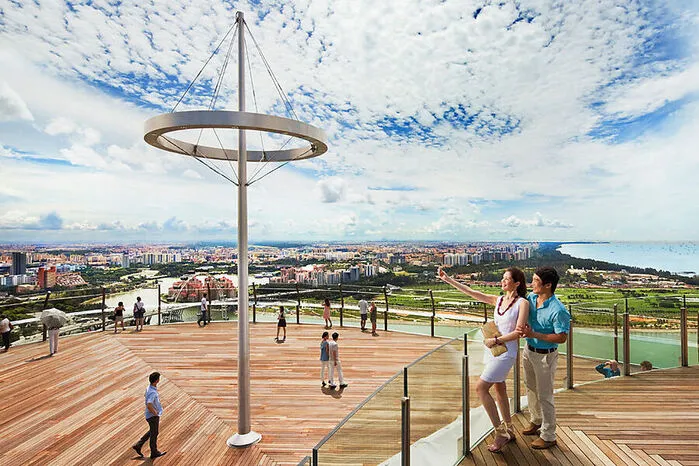 Der "Marina Bay Sand Sky Park" an der Bayfront Avenue verfügt über eine Aussichtsplattform und einen beeindruckenden Infinity Pool im 57. Stockwerk, von dem aus man einen fabelhaften Blick über die Stadt hat. Der Pool ist nur für Hotelgäste zugänglich, die Aussichtsplattform aber kann nach dem Kauf eines Tickets betreten werden.