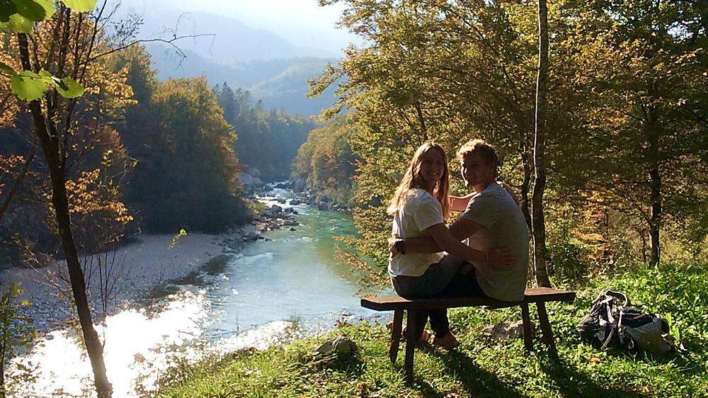 Antonia Oschmautz zeigte ihrem Freund Erik Holmer das Soca-Tal in Slowenien