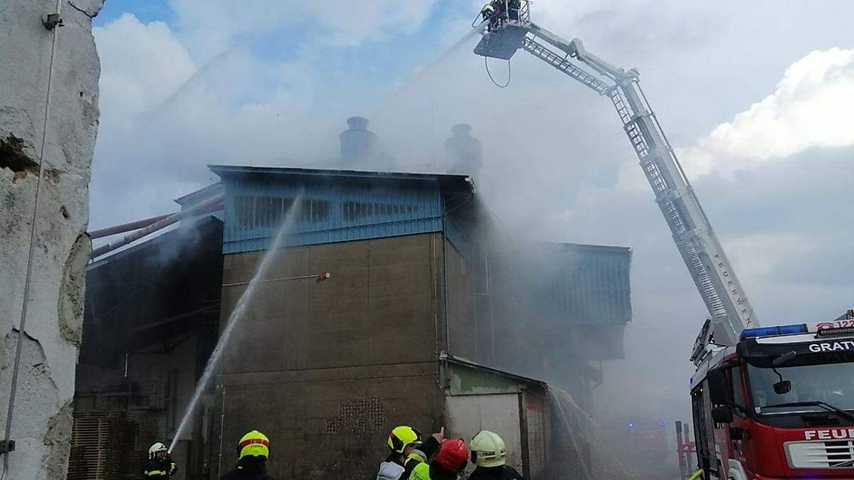 Brand in Lagerhalle eines holzverarbeitenden Betriebs