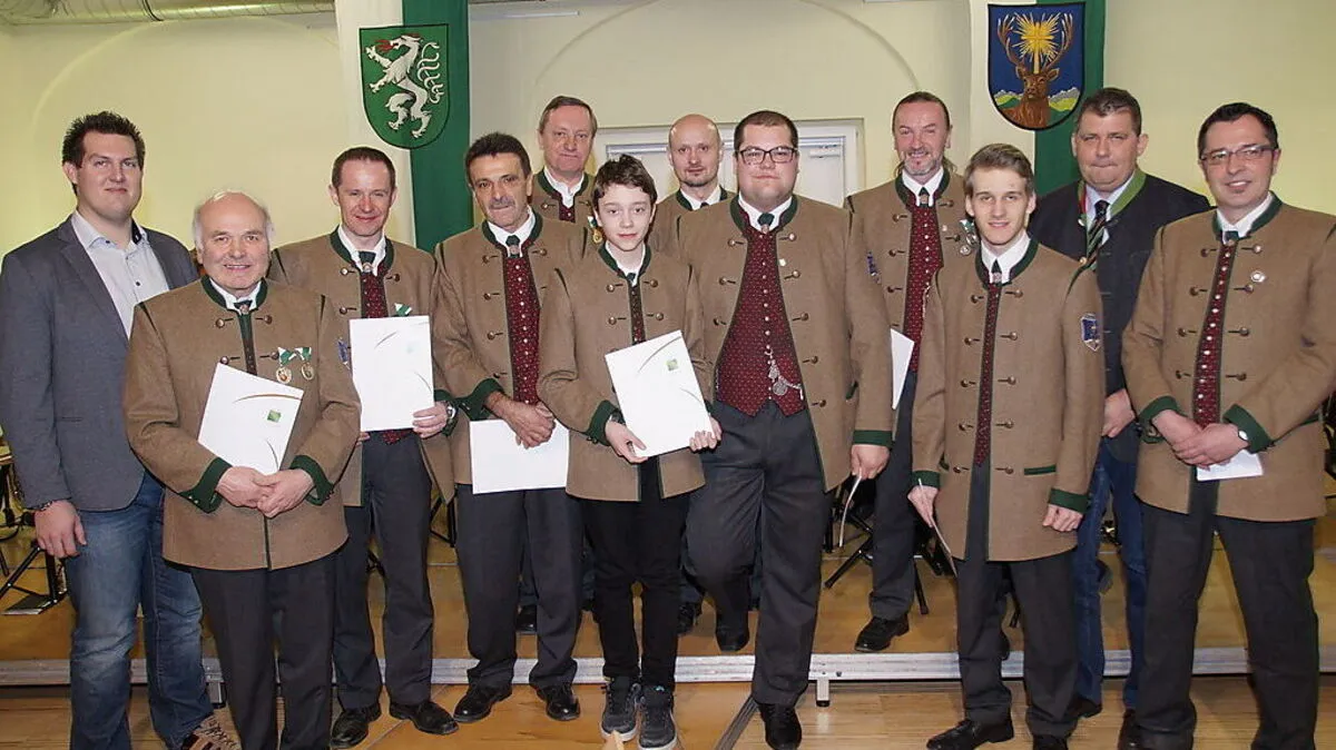 Geehrte Mitglieder des Musikvereins Kalwang