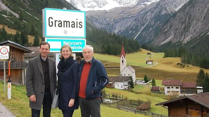 Ernst Gödl, Barbara Eibinger-Miedl mit Altbürgermeister Werner Friedle