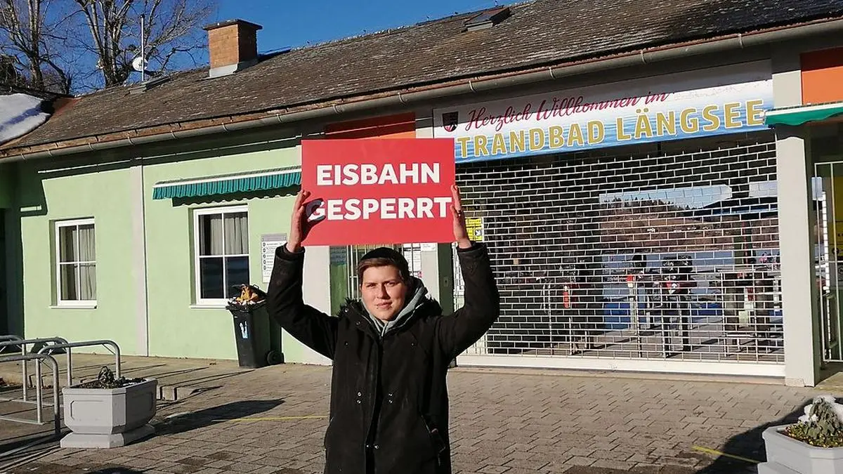 Am Nachmittag musste der Längsee für Eisläufer gesperrt werden