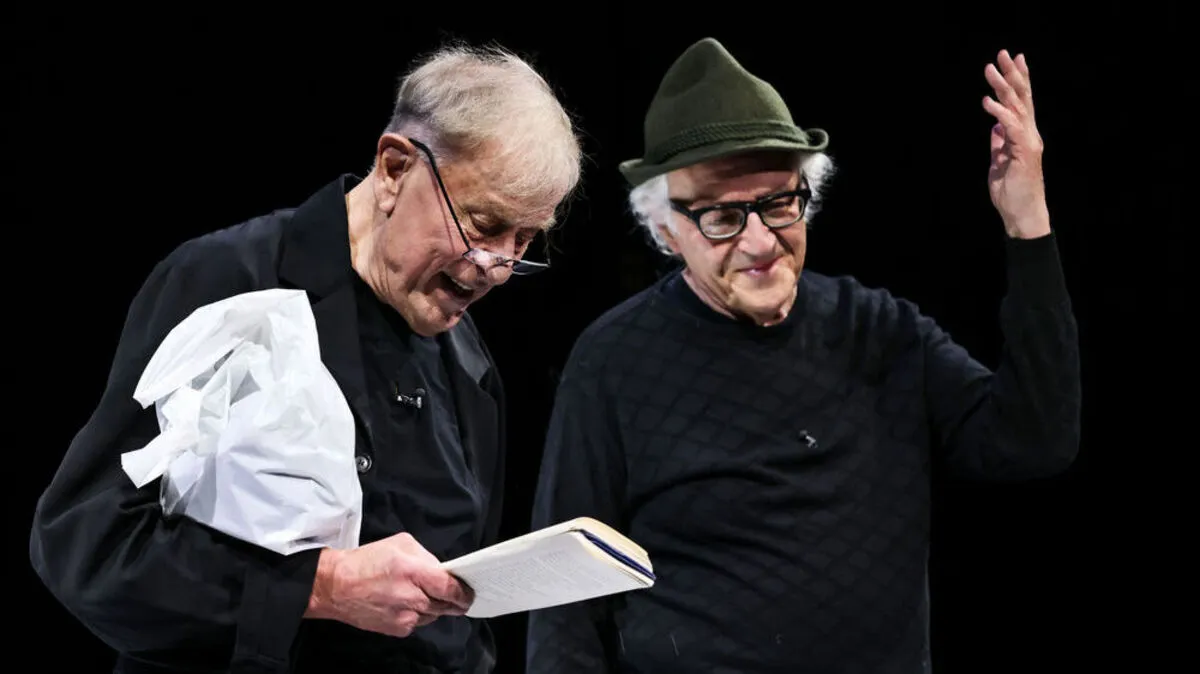 Claus Peymann mit Hermann Beil als Thomas Bernhard. 